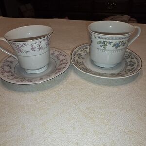 Floral Porcelain Teacup and Saucer Set